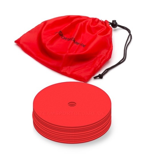 Afbeeldingen van Set van 10 platte schijfmarkers Rood 