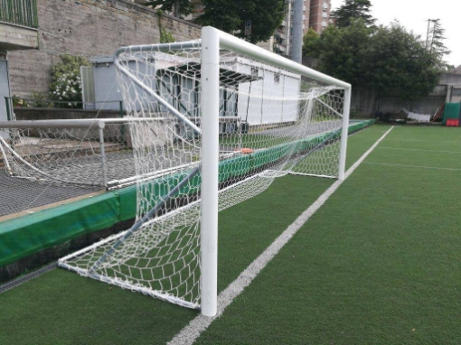 Afbeeldingen van Poarta fotbal aluminiu 5x2 m, mobila cu bara divizata